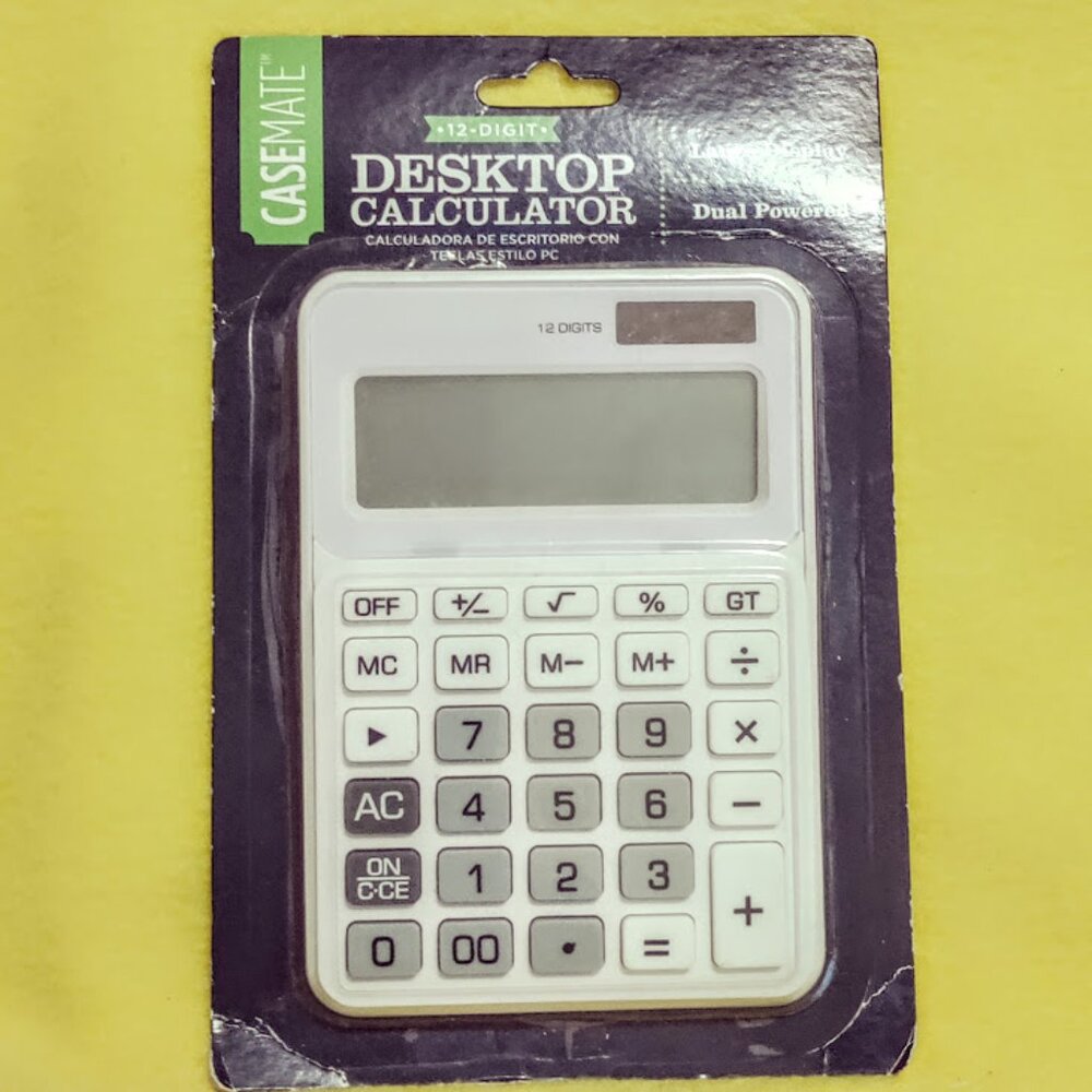 New Casemate Desktop Calculator Electonic 8 Digits Dual Powered Angled